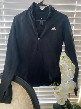 adidas Black Climawarm Half-Zip Pullover